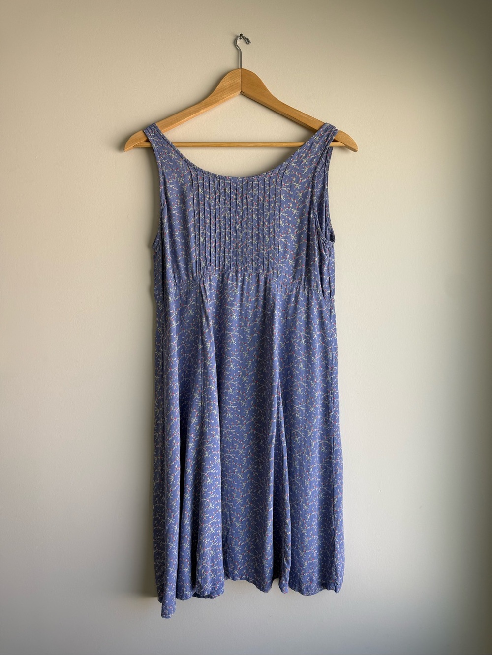 Vintage Pudding Shop Blue Ditsy Floral Button Front Dress Size 4 - Picture 2 of 6
